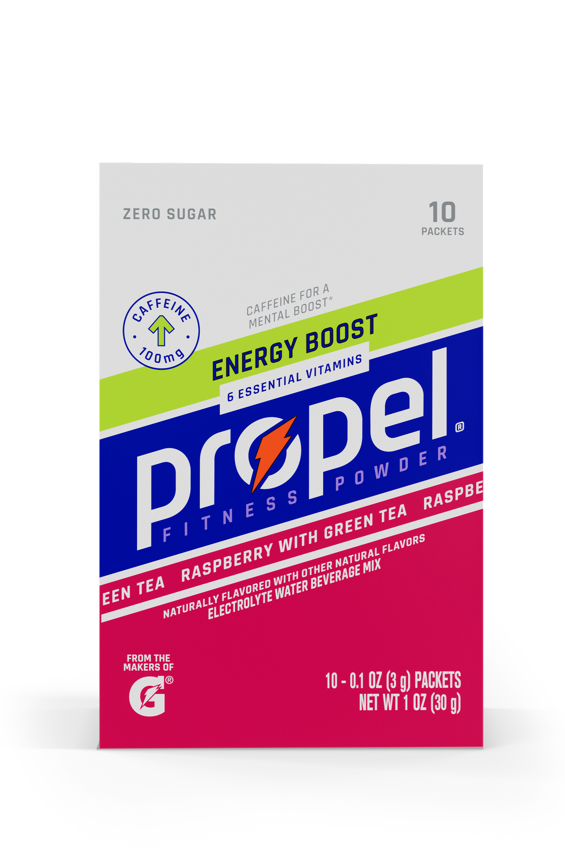 Propel energy boost powder raspberry green tea