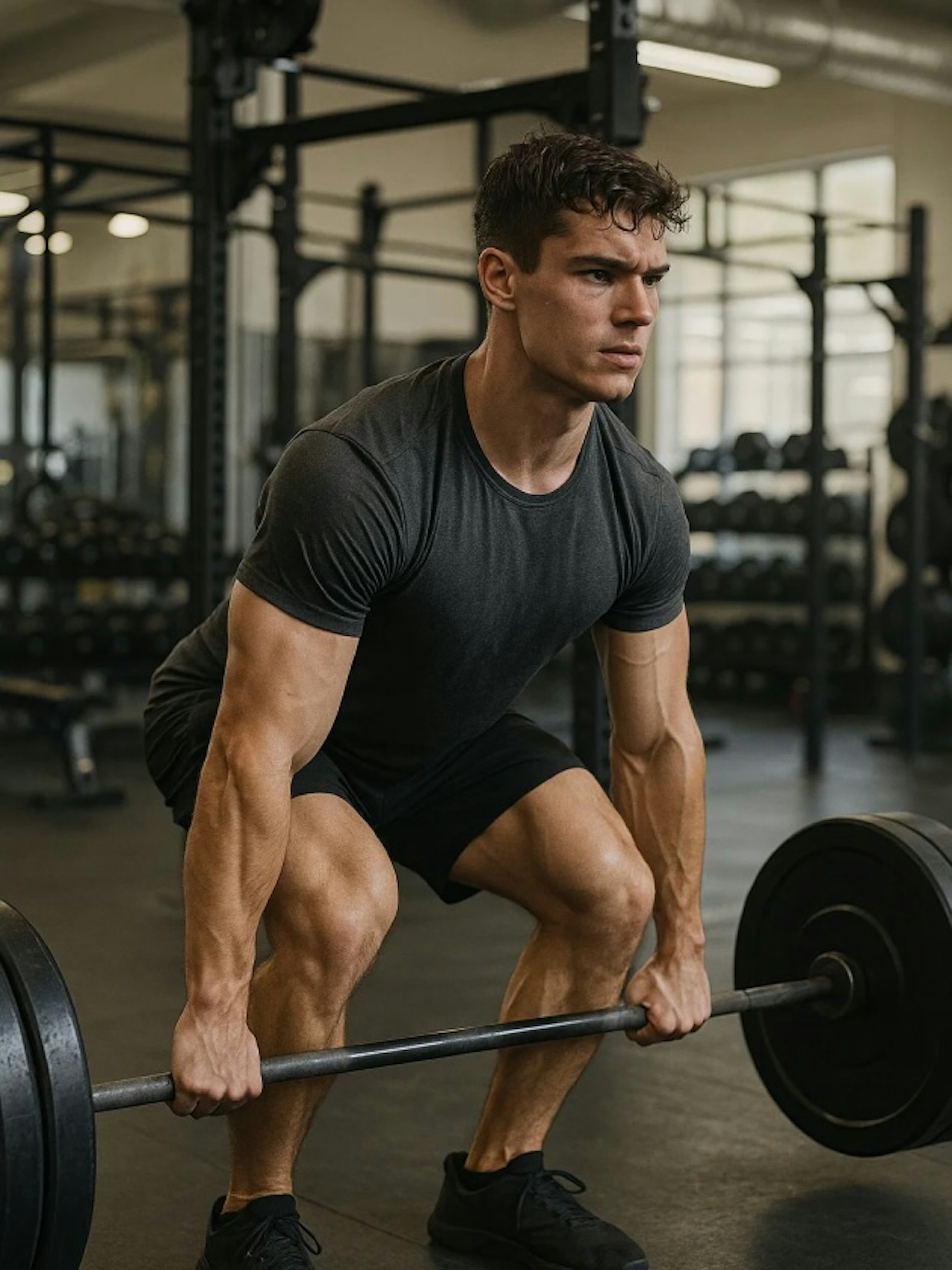 Athlete lifting weights
