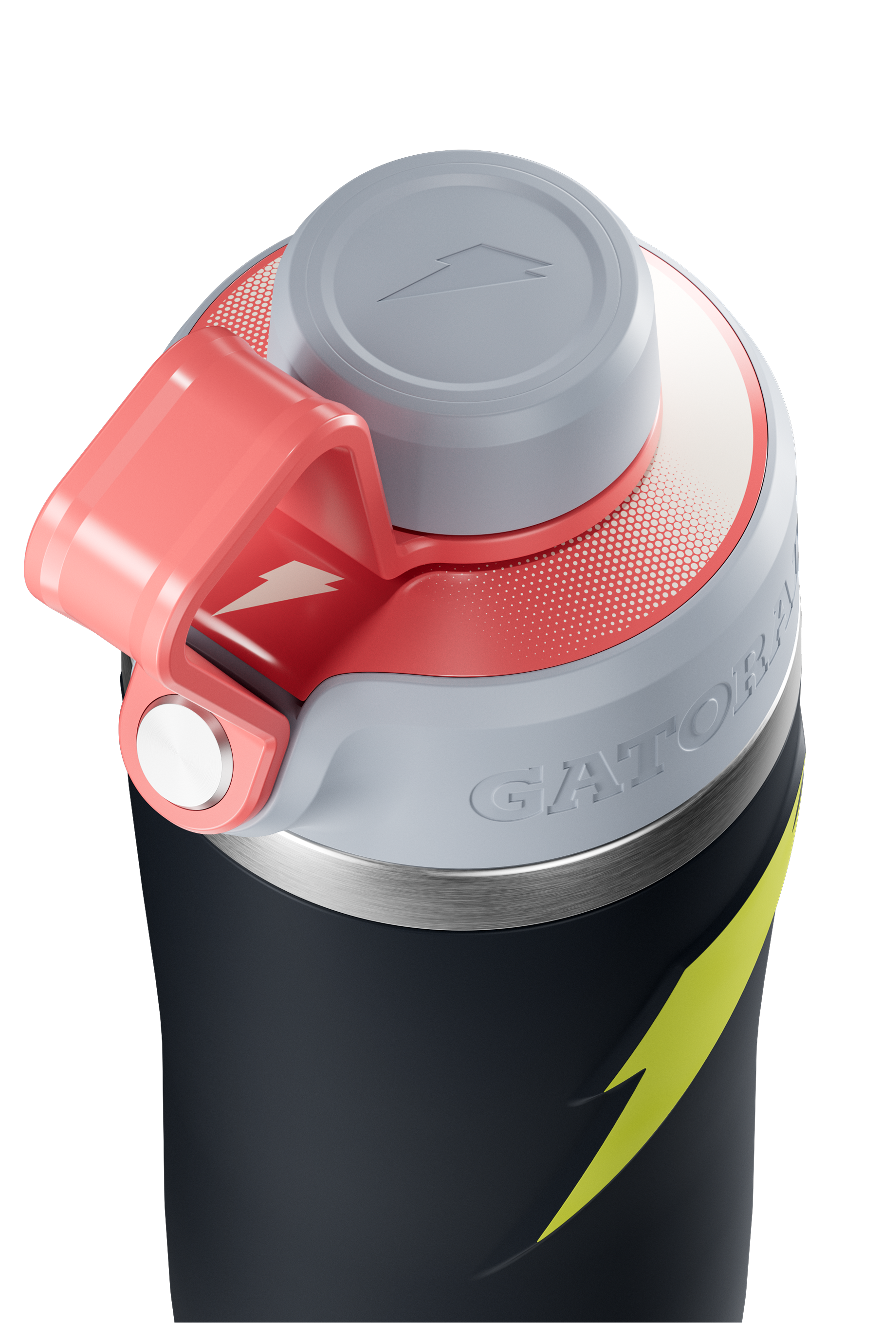 32 oz overtime bottle Gray/Neon Yellow close up