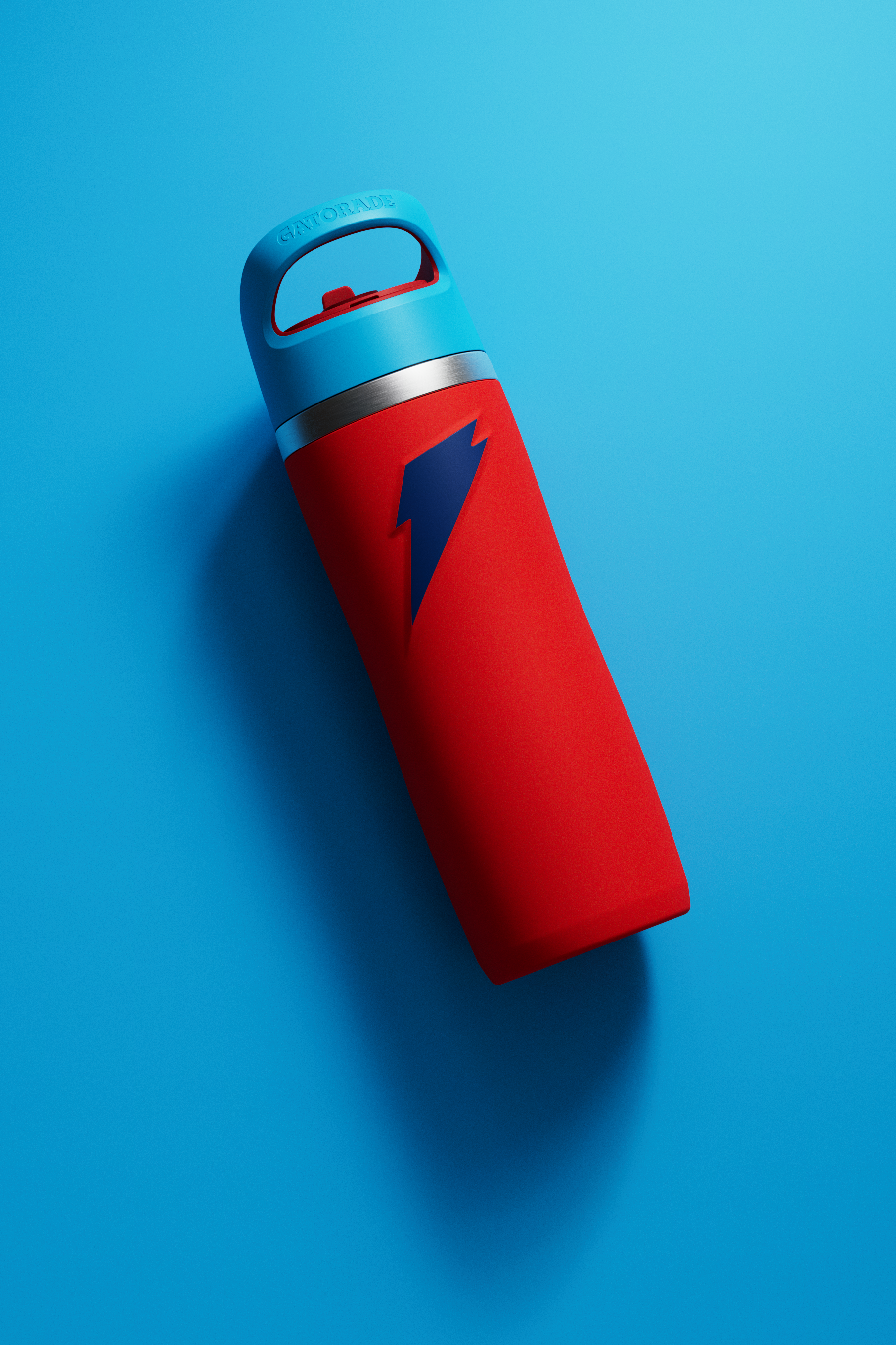 32oz overtime bottle red/blue colorblock