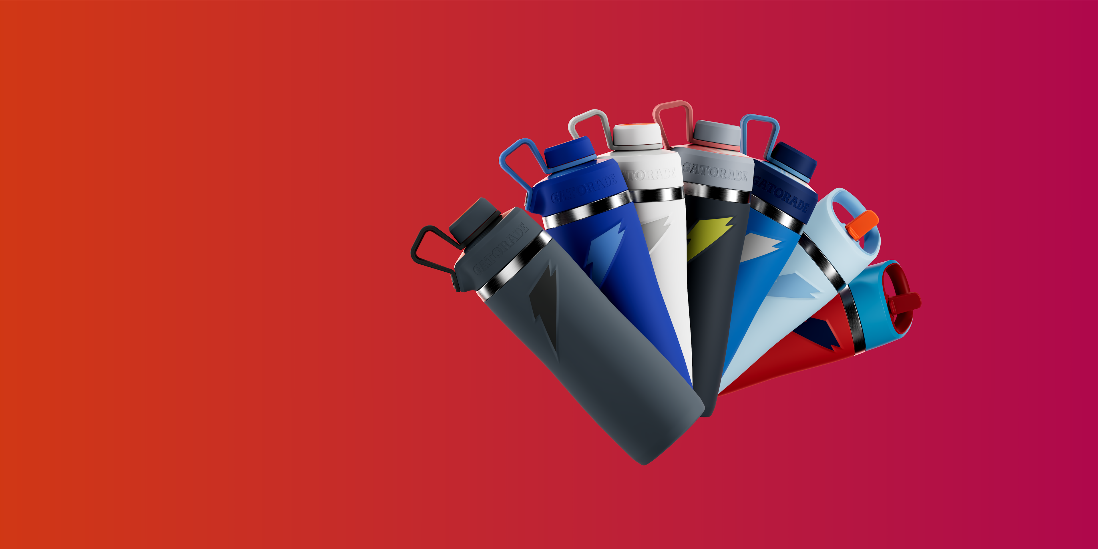 32oz overtime bottles on red/pink background