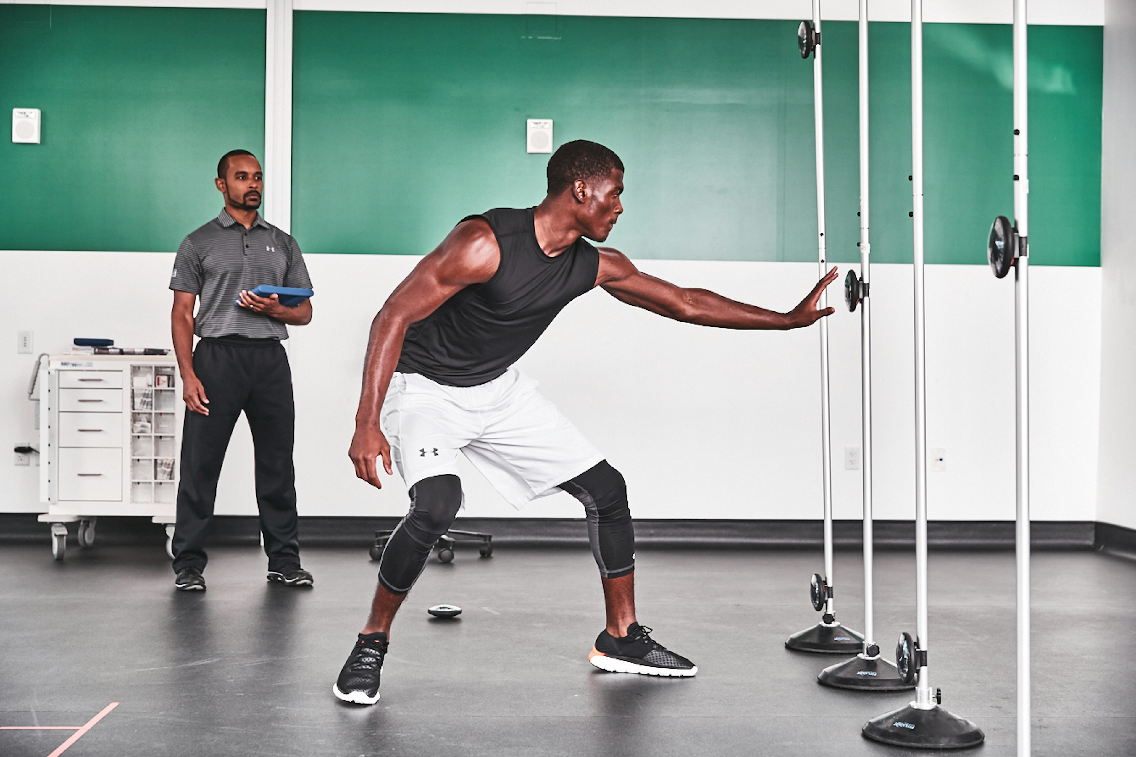 man doing reaction test