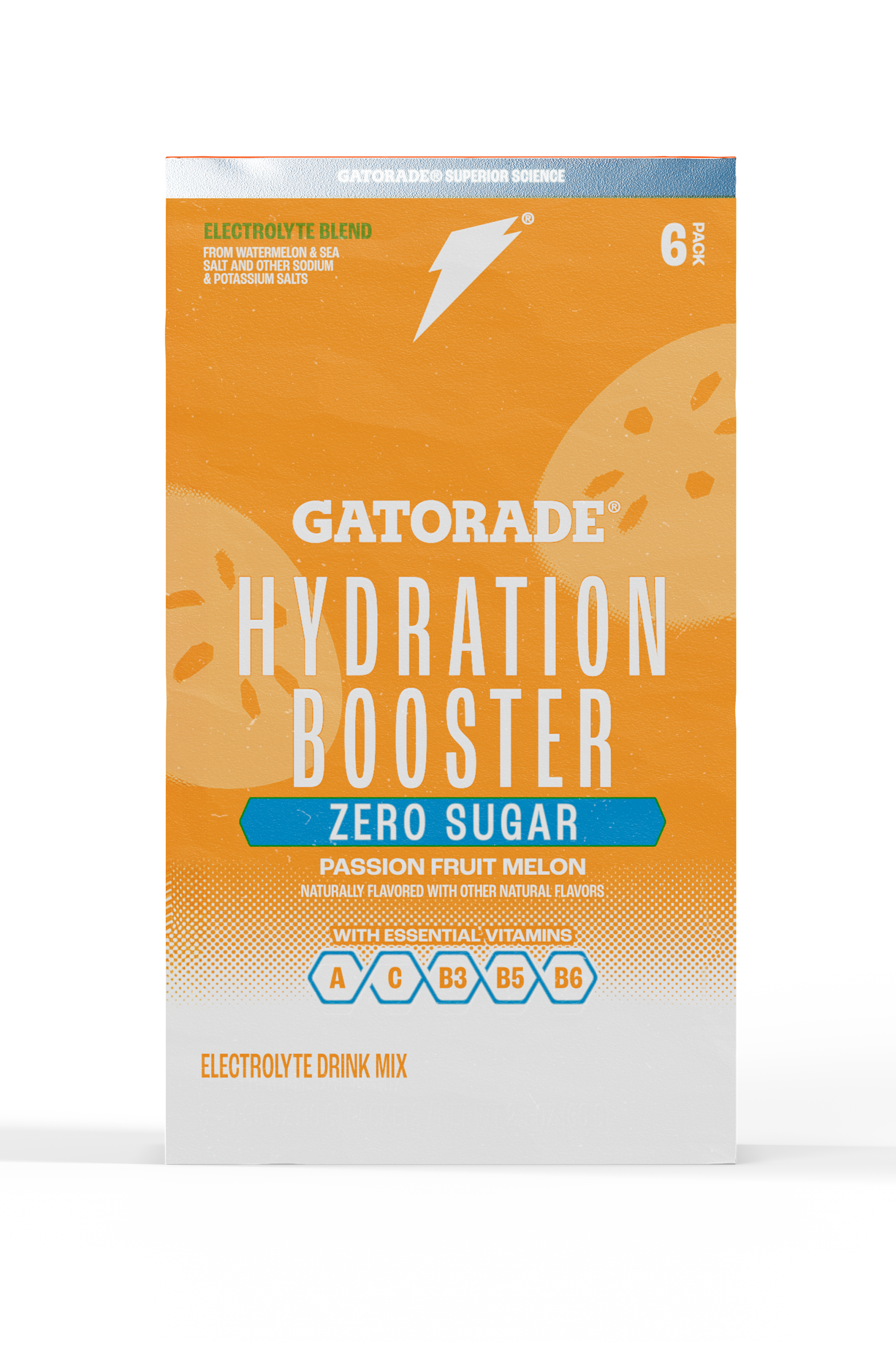 gatorade hydration booster zero sugar passion fruit melon packaging