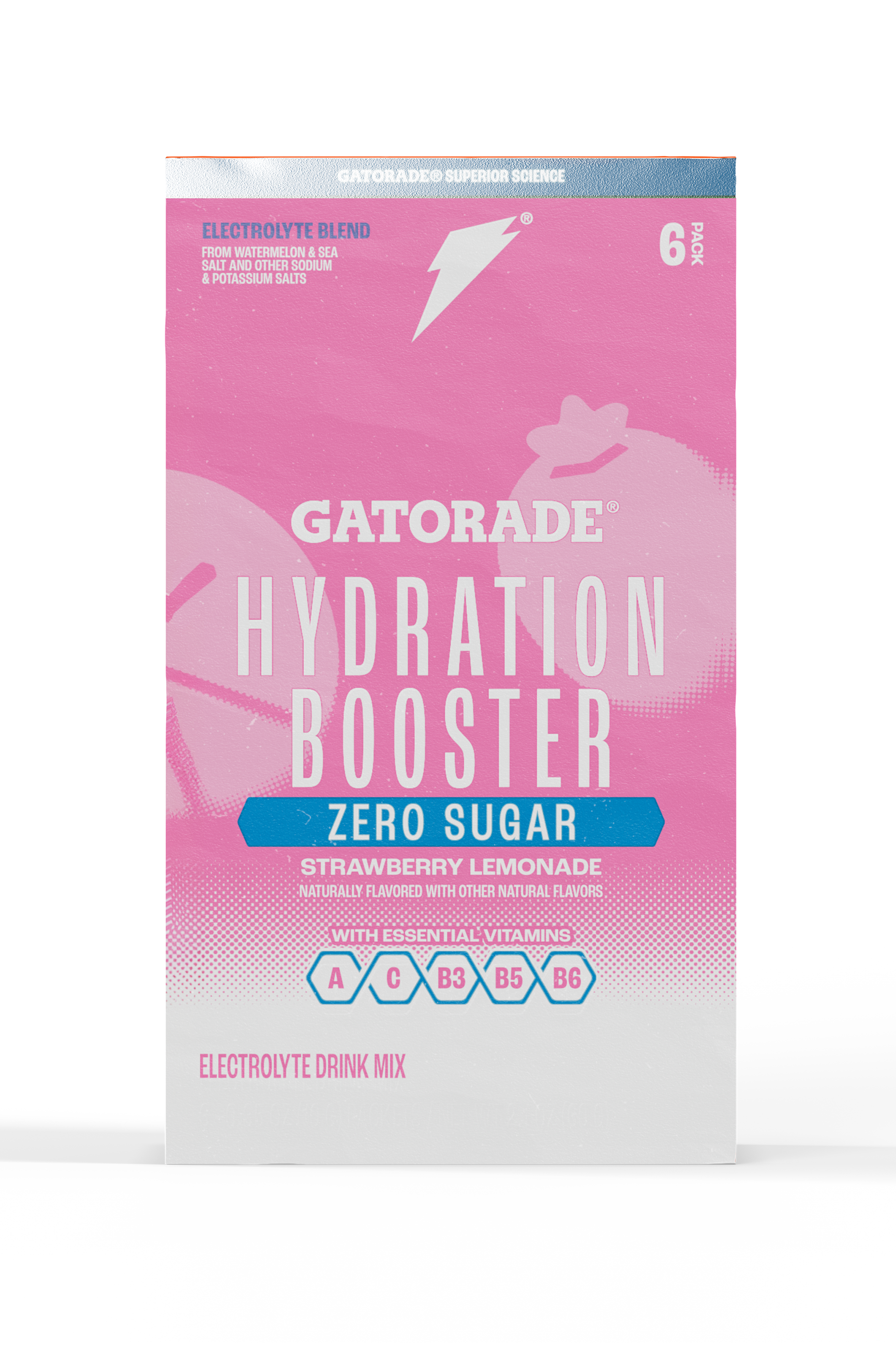 gatorade hydration booster zero sugar strawberry lemonade packaging