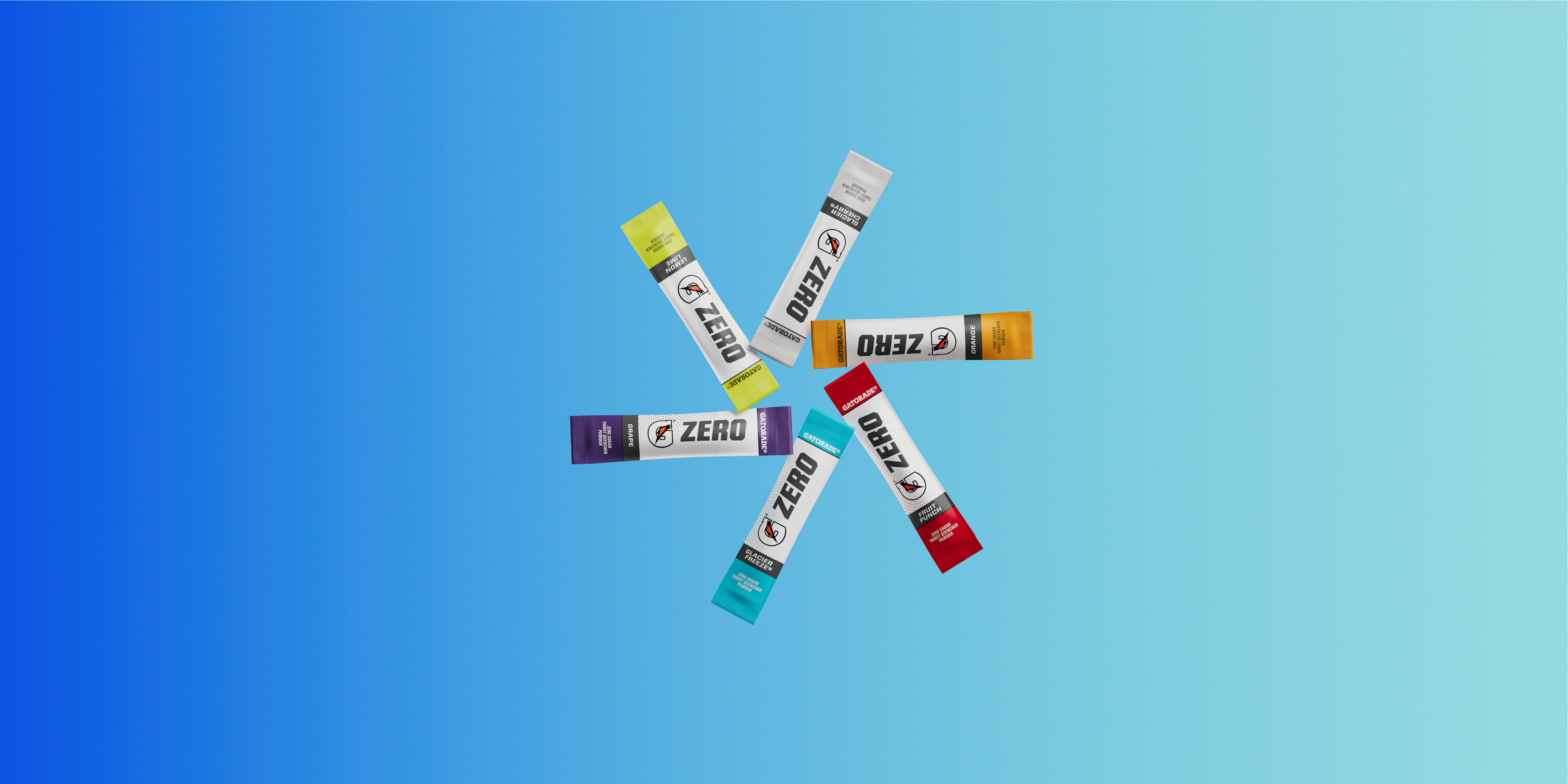 g zero powder on blue background