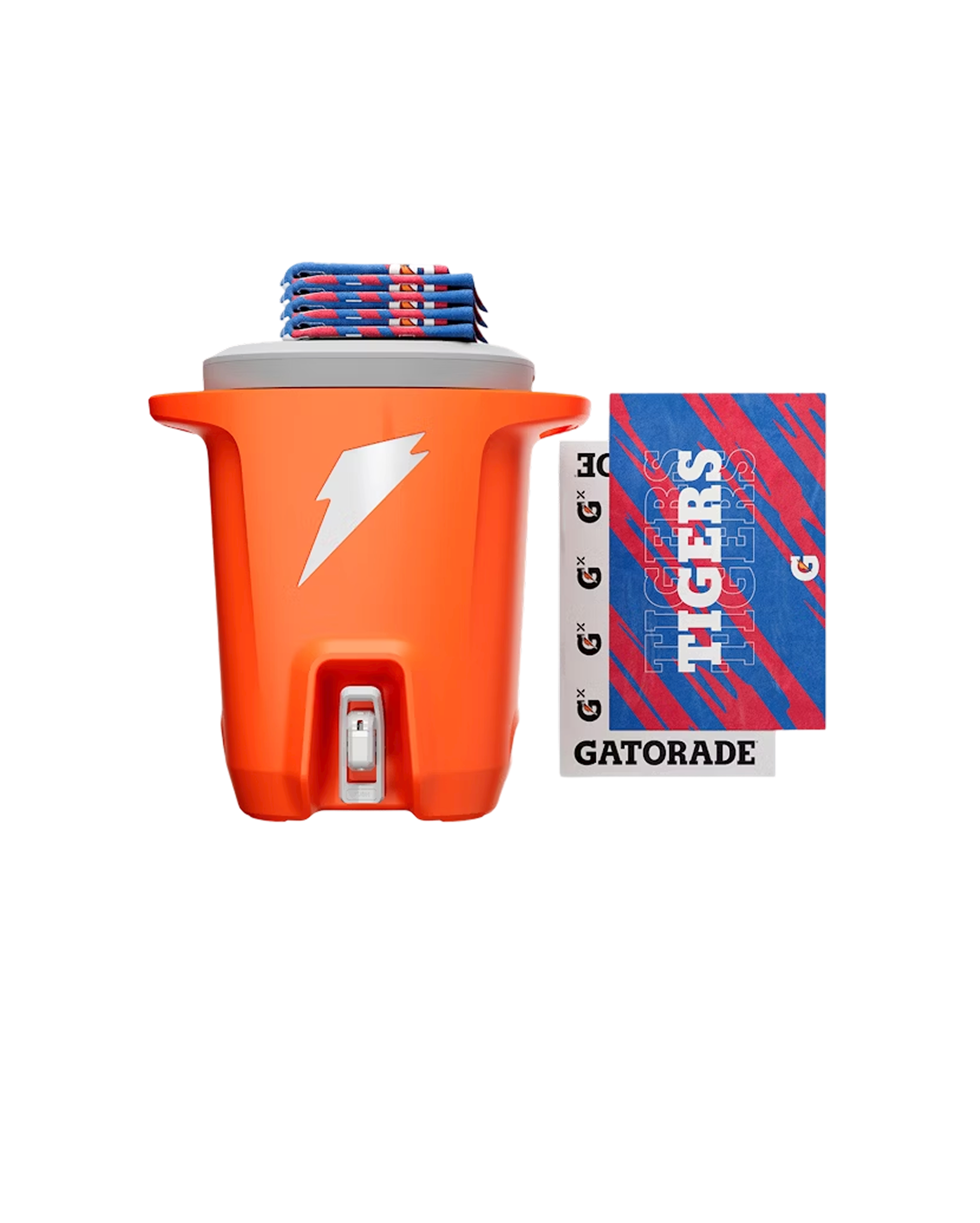 gatorade cooler and custom towels