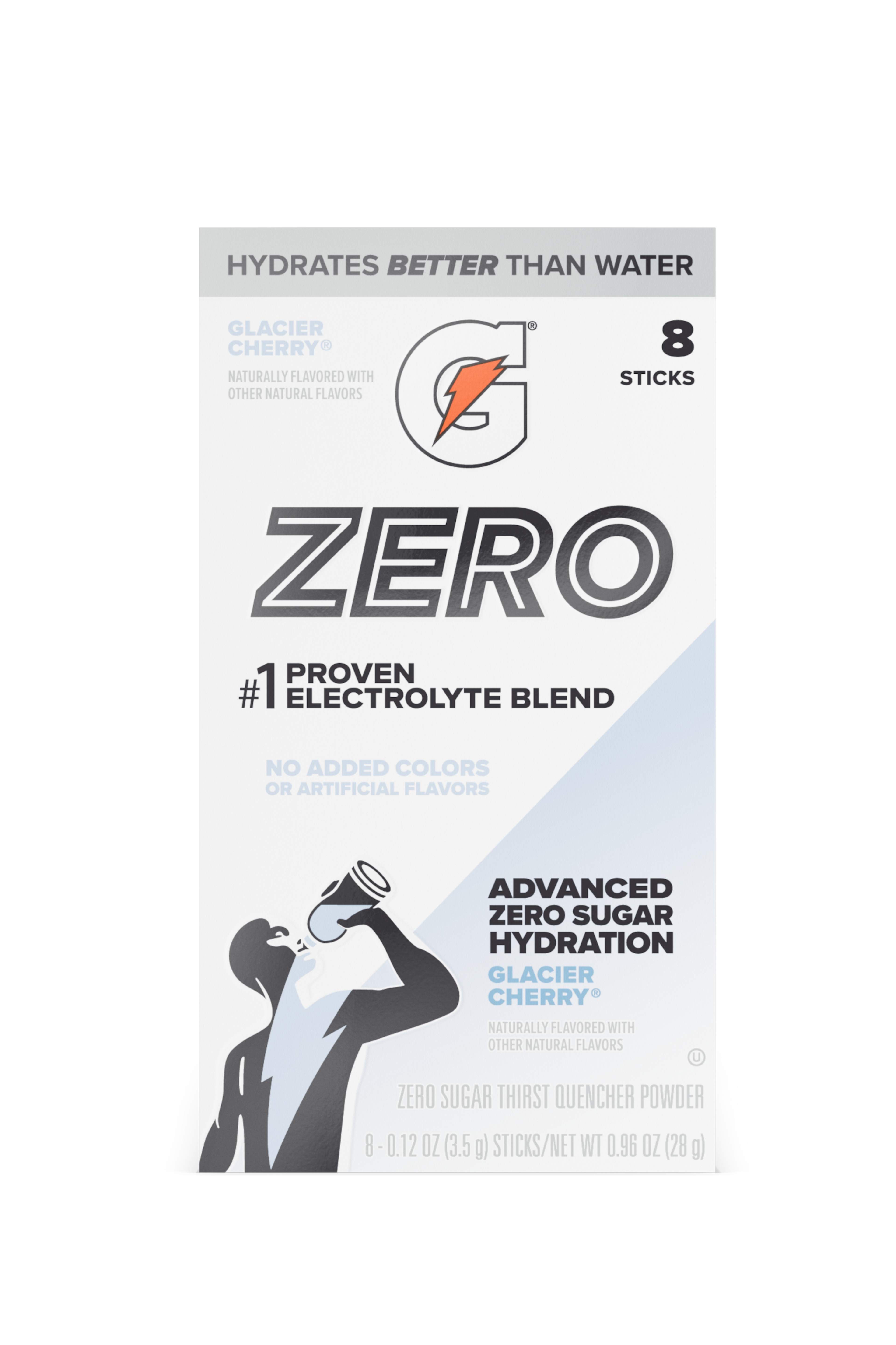 Gatorade Zero Single Serve powder Glacier Cherry packaging