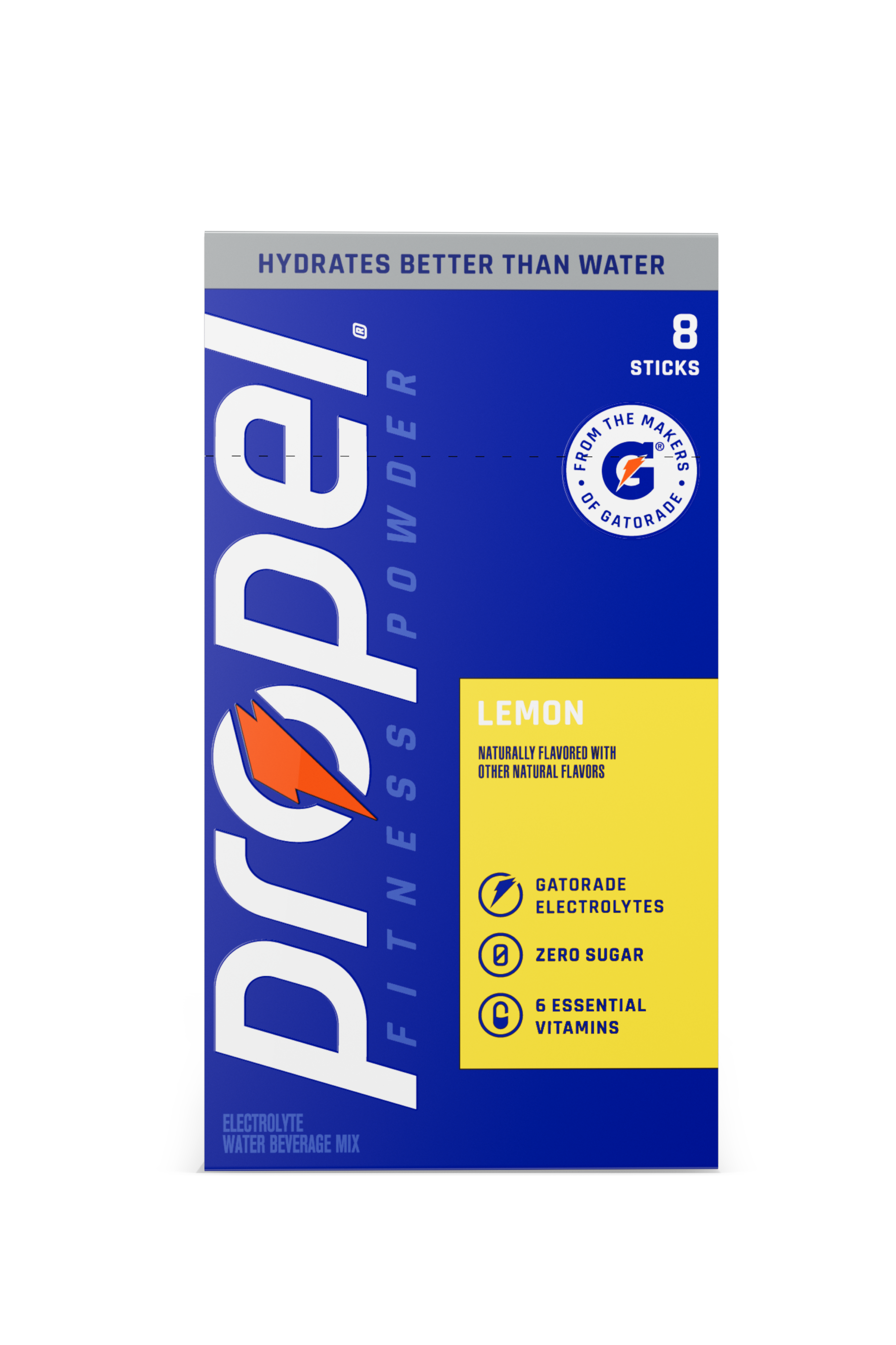 propel single serve powder lemon packaging