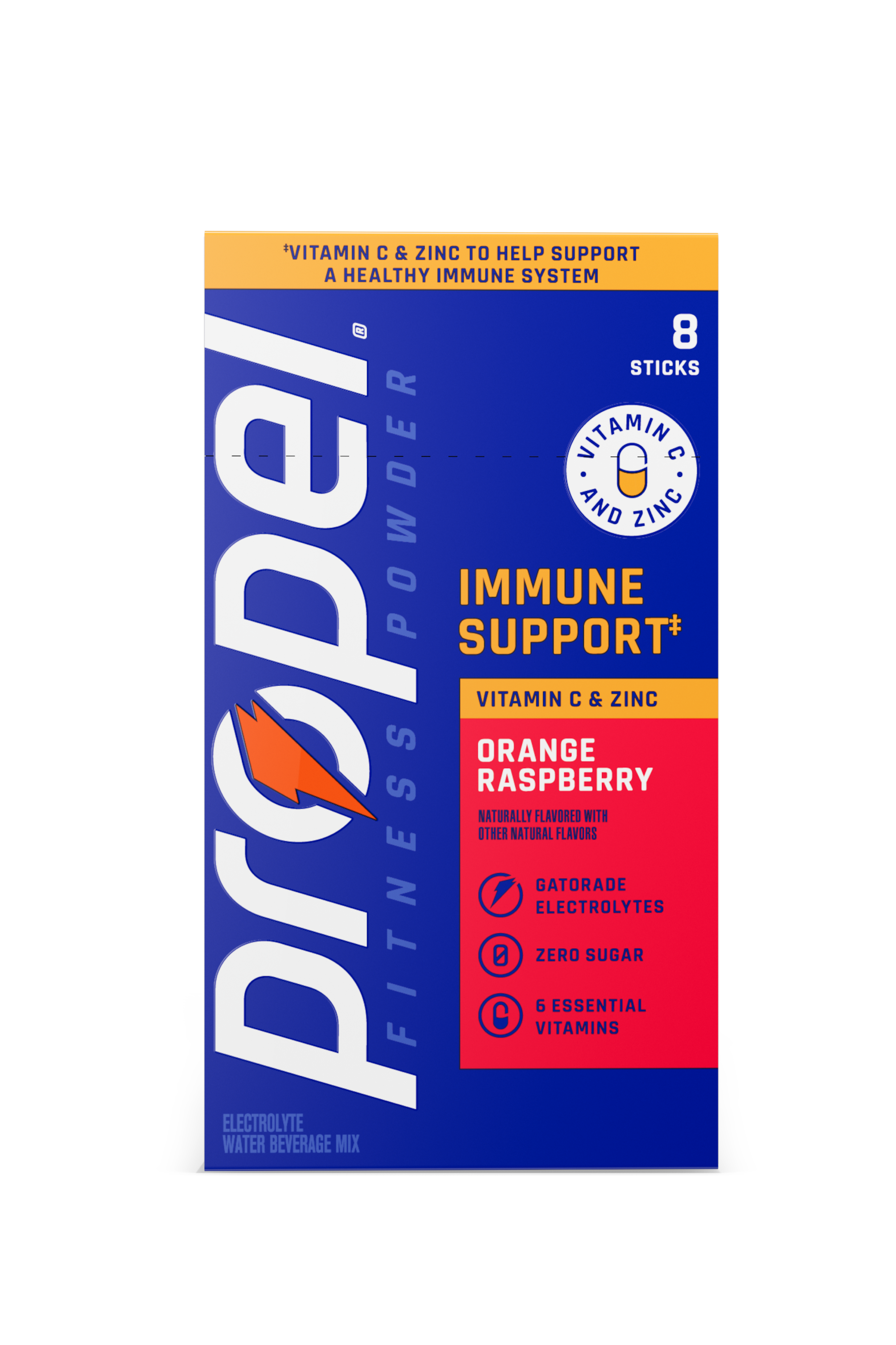 propel immune support single serve powder orange raspberry