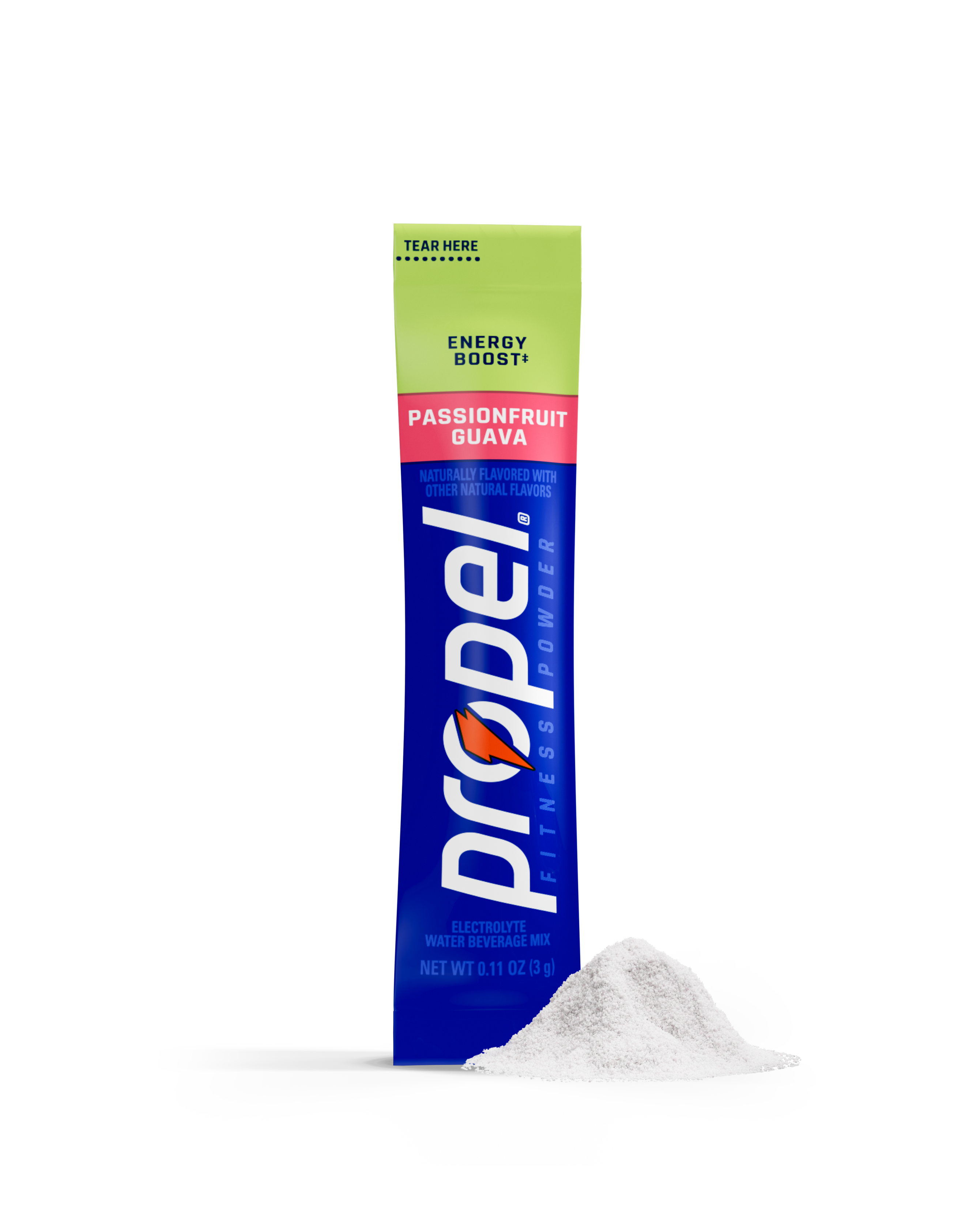 propel energy boost single serve powder passionfruit guava