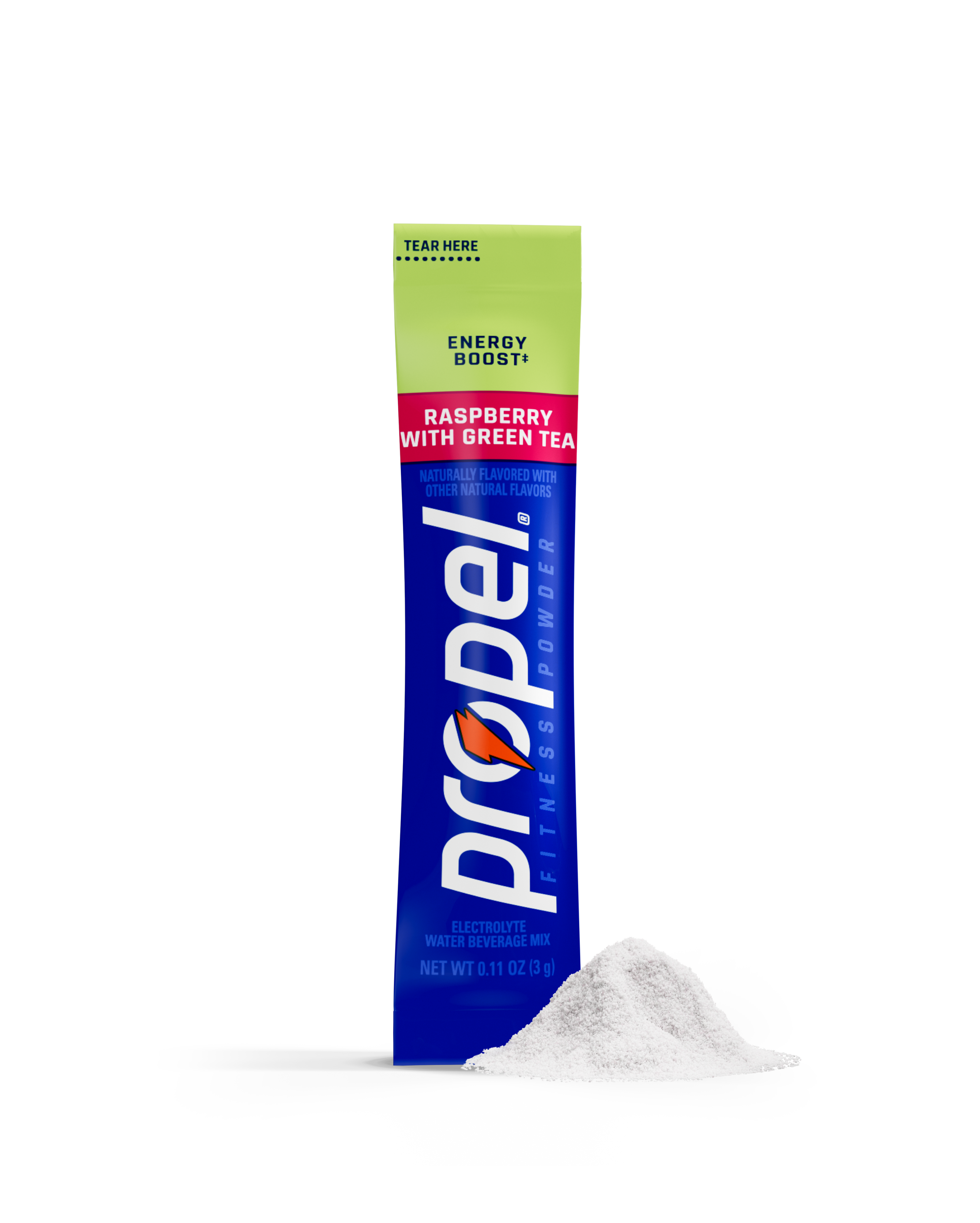 propel energy boost single serve powder raspberry with green tea