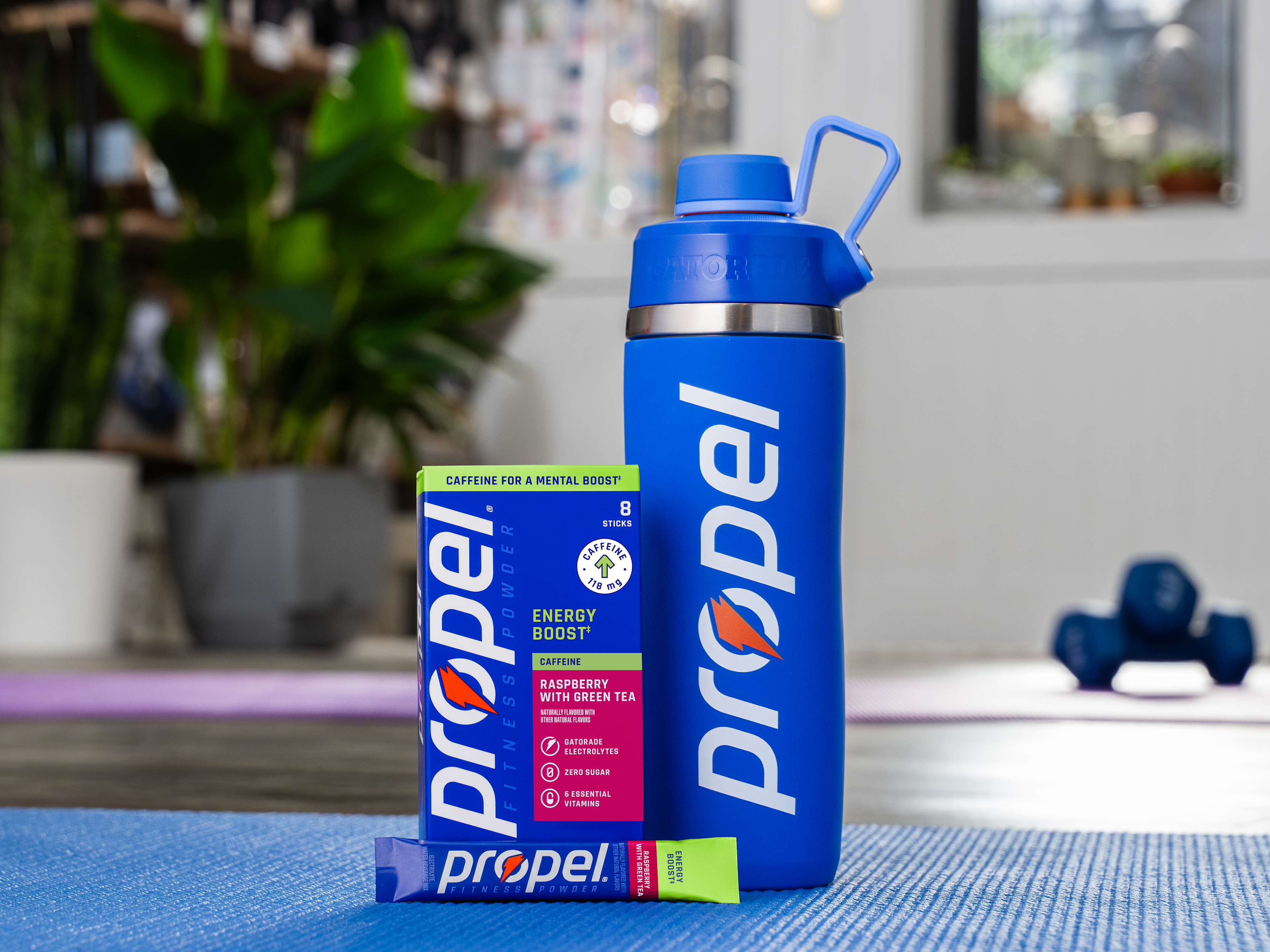 propel energy boost single serve powder raspberry with green tea