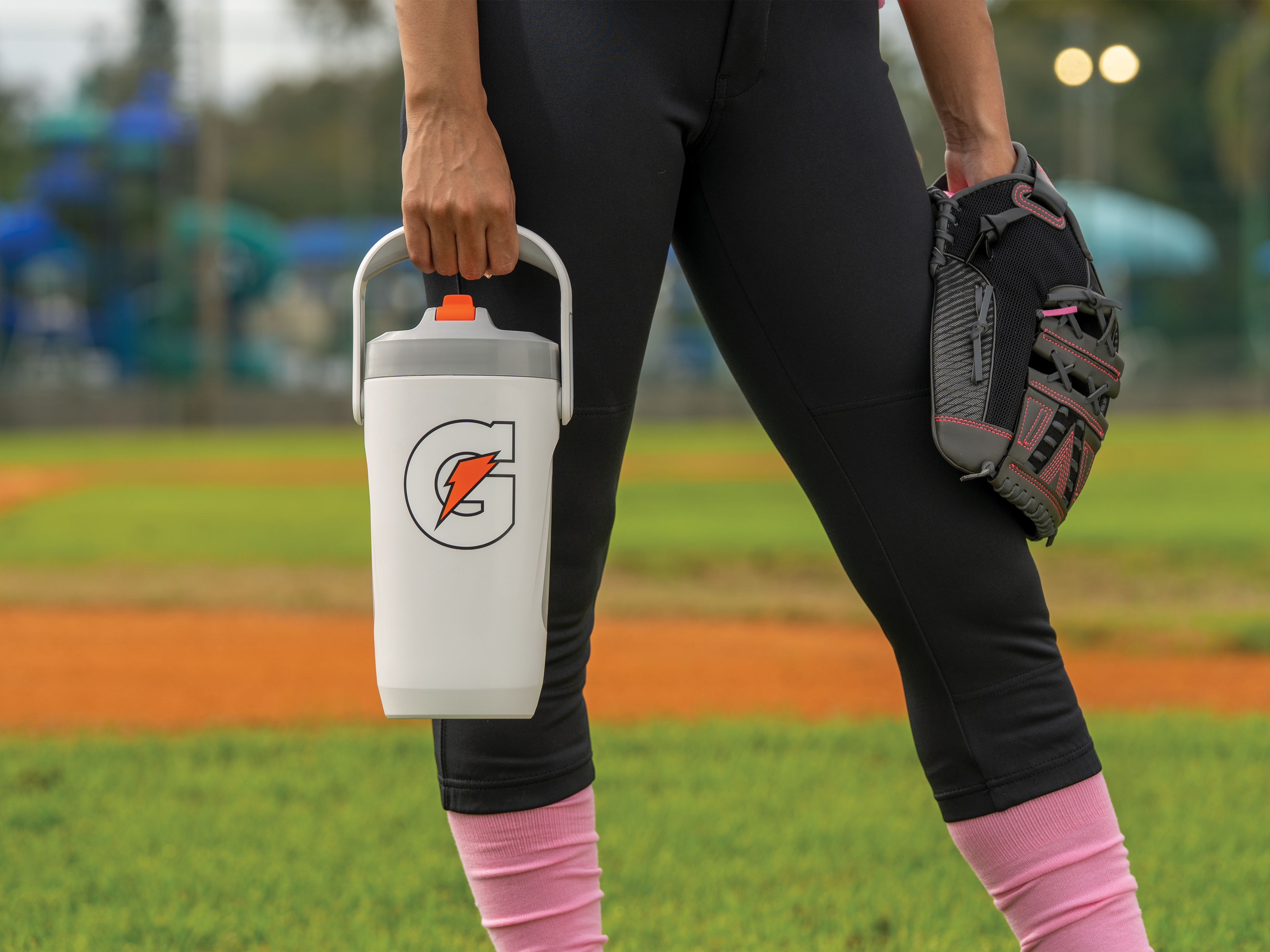 pro jug white in athlete's hand