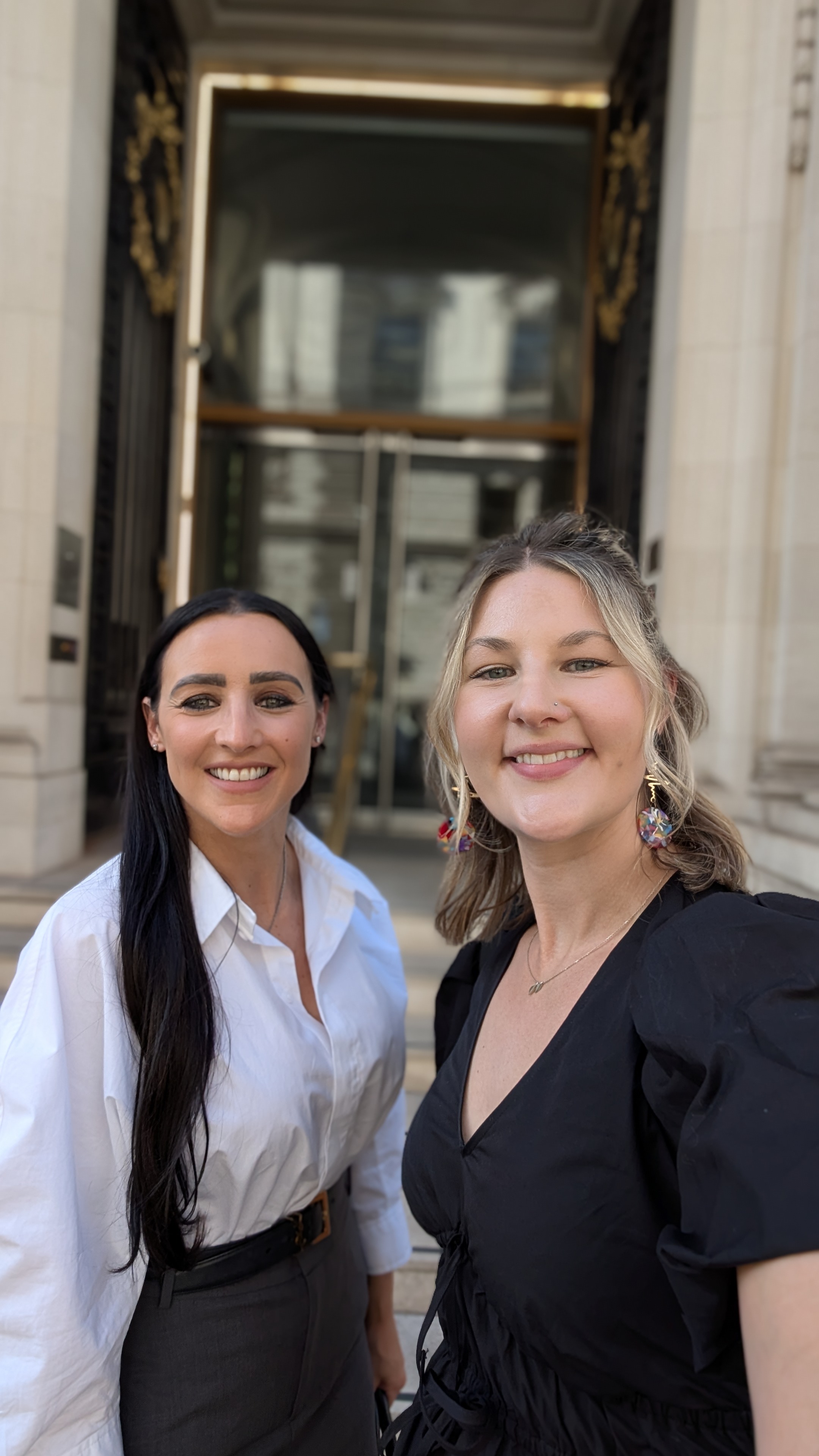 Rebecca King and Kate Clegg attend a skills roundtable