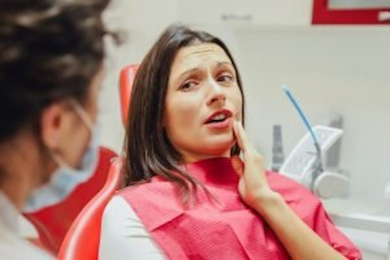 woman in a dentist chair