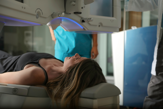 Woman undergoing LASIK