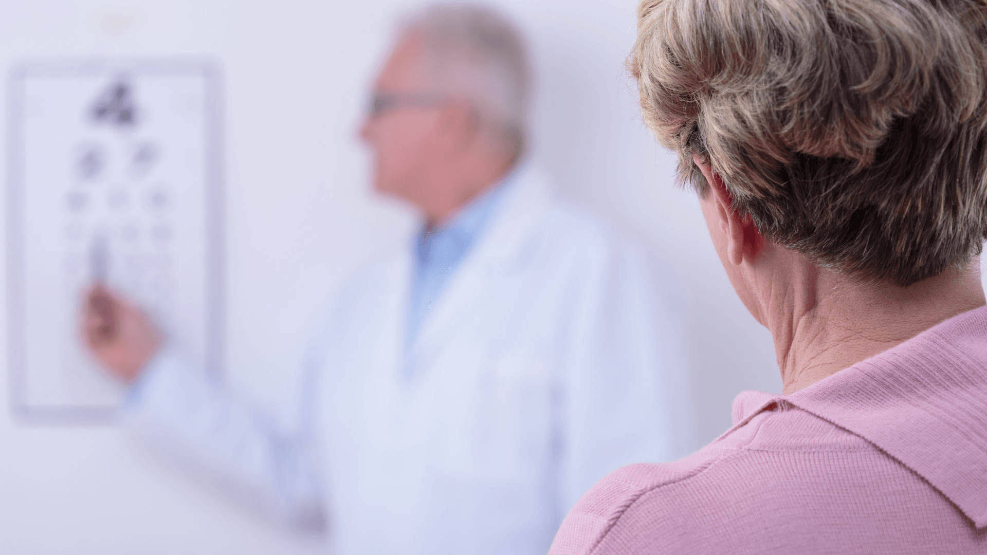 Patient taking eye test