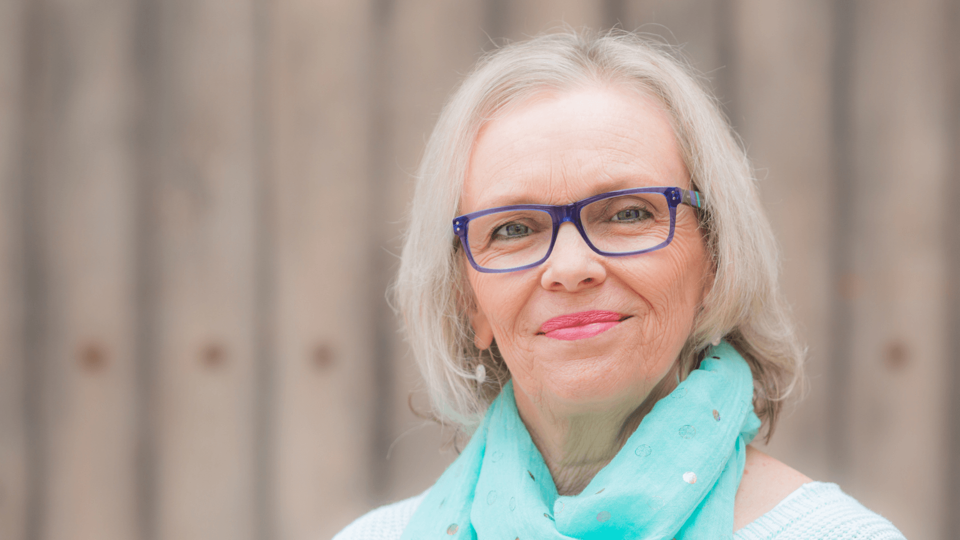 Woman wearing glasses smiling