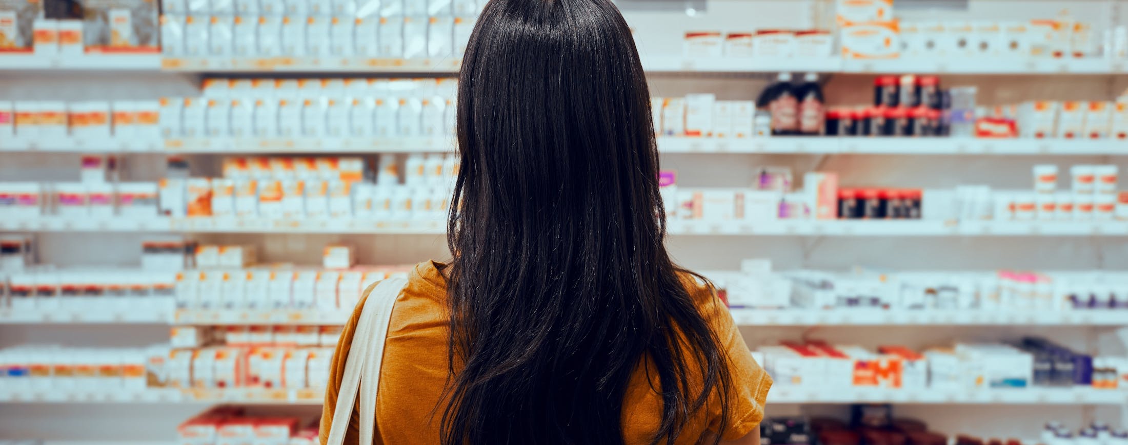 Woman Looking at Products in a store