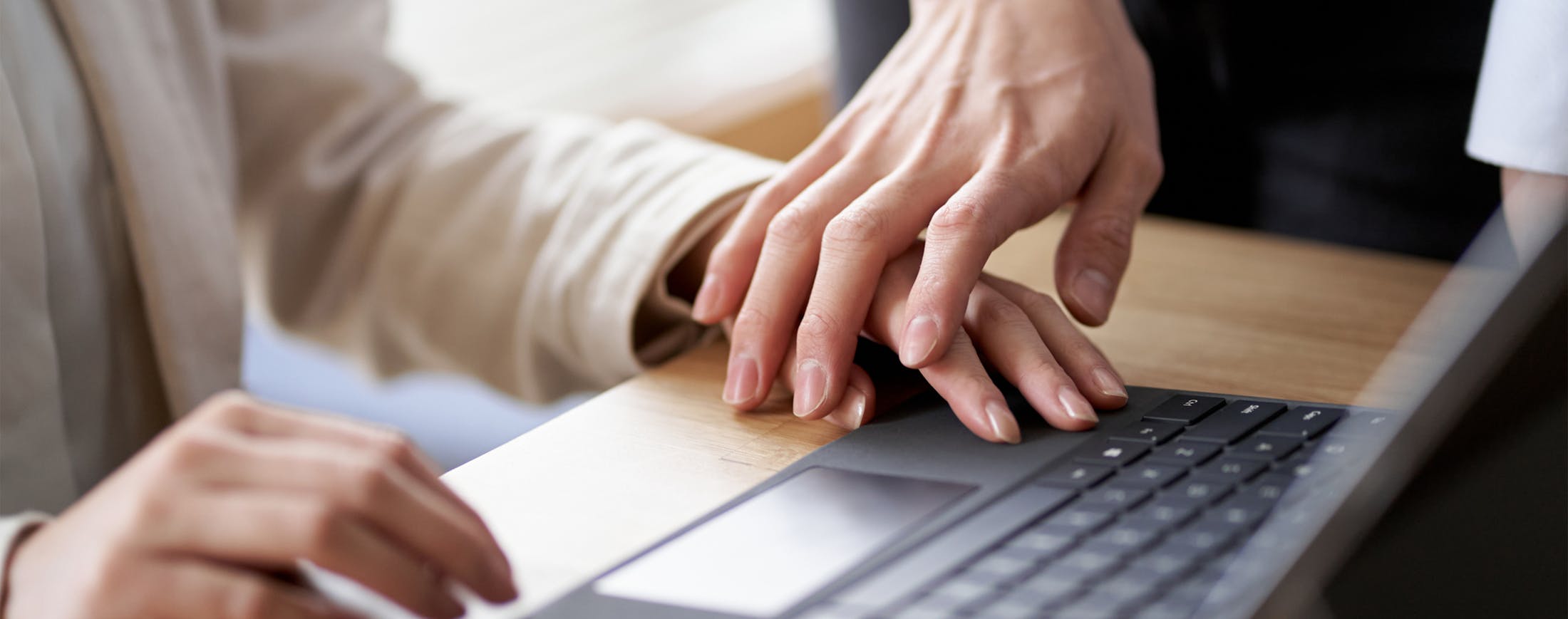 Person's Hand Touch Someone Elses Unwantedly - Sexual Harassment Banner