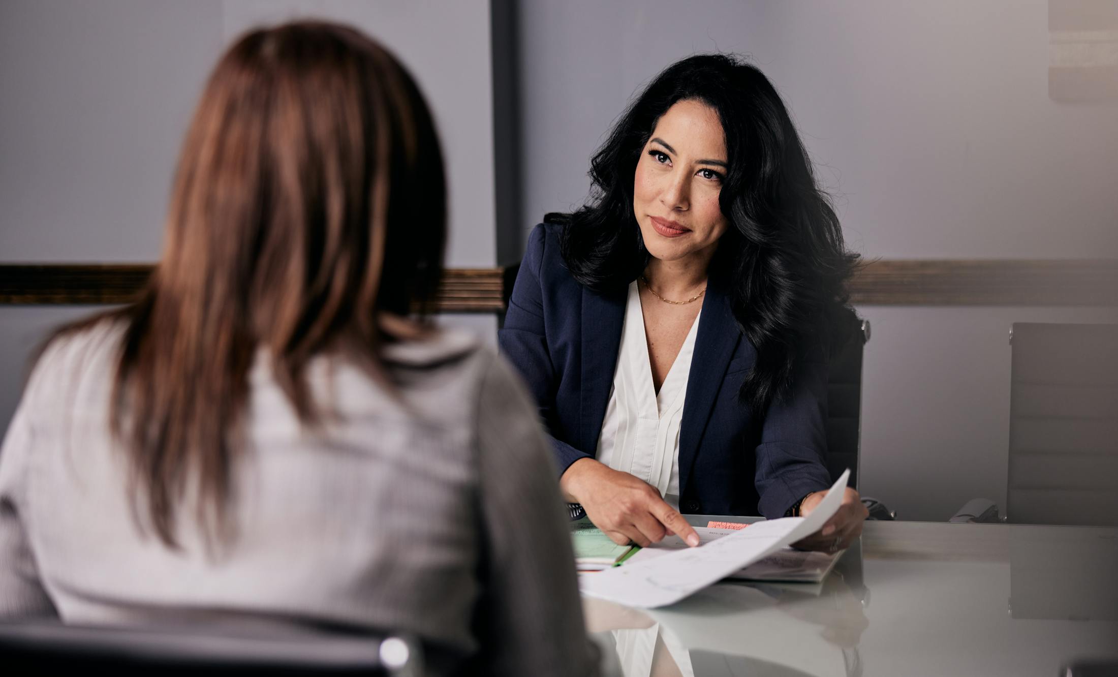 Lawyer with Client - Our Review Banner