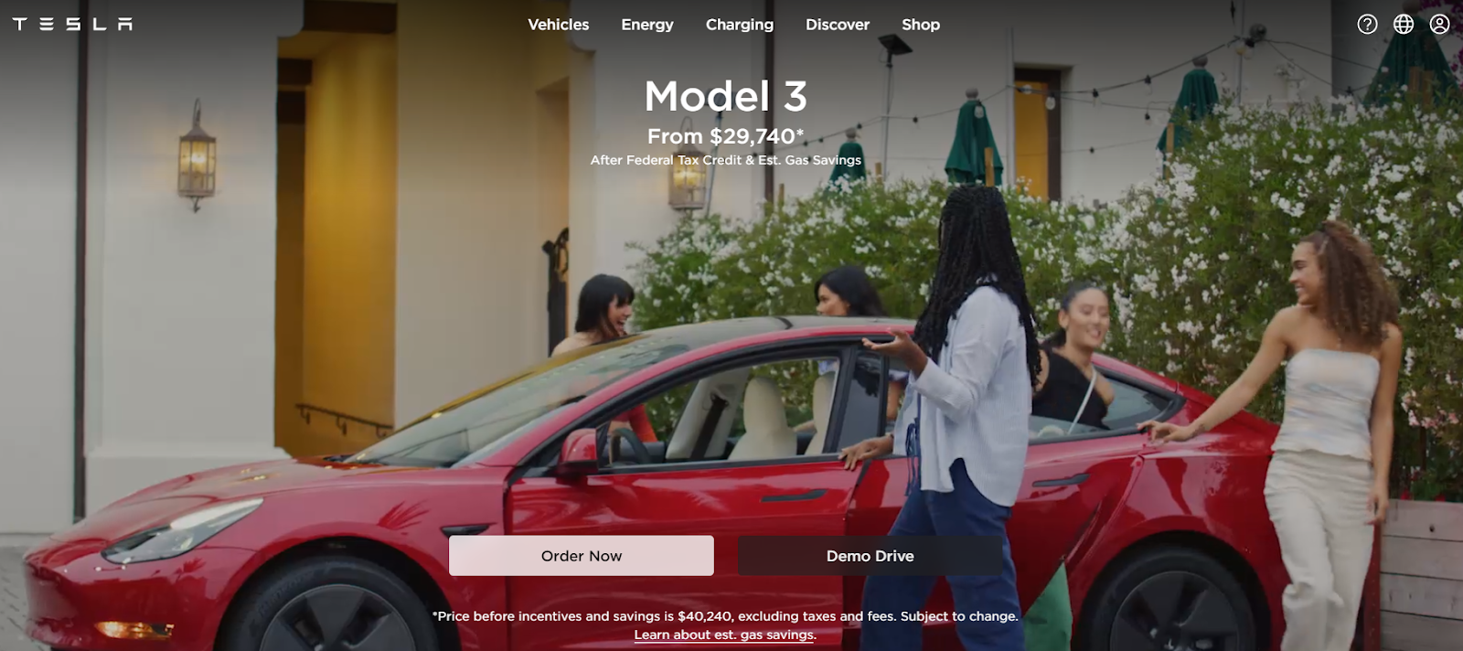 interactive web design tesla