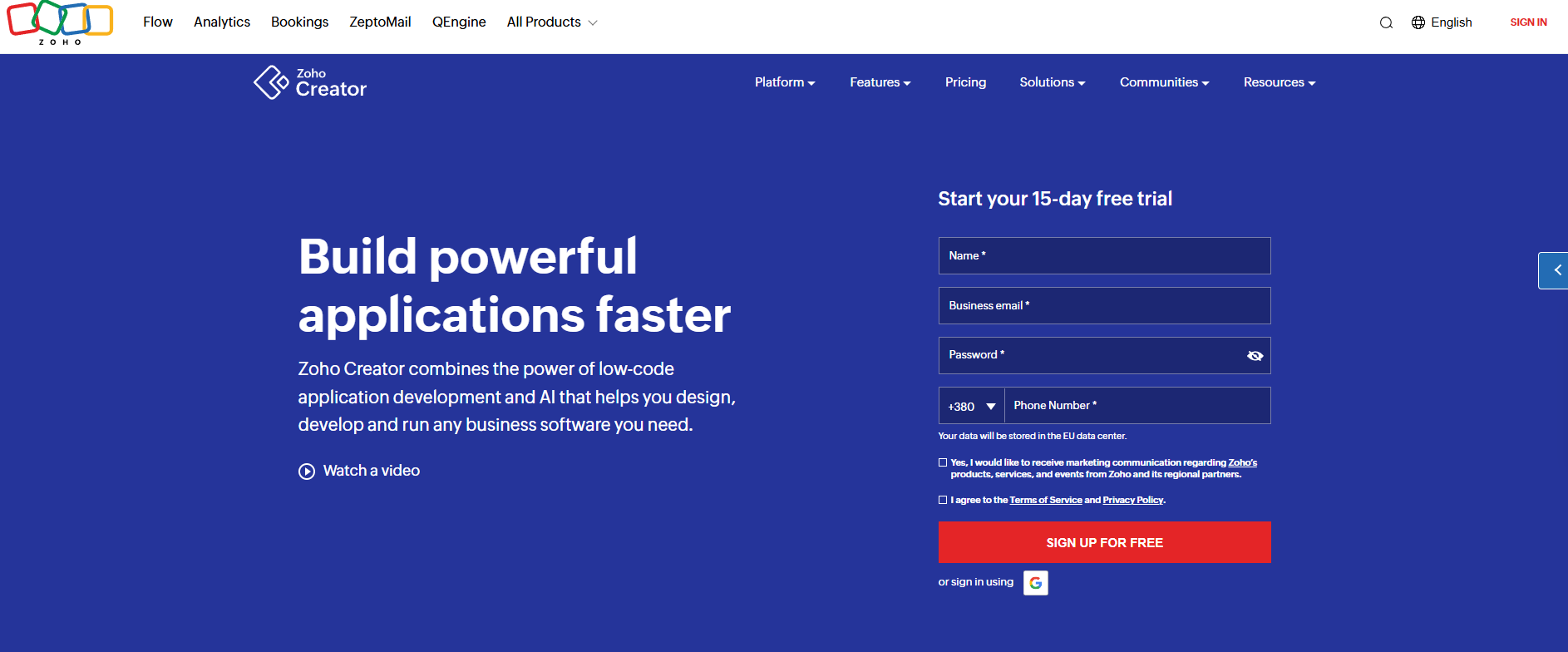  Zoho Creator