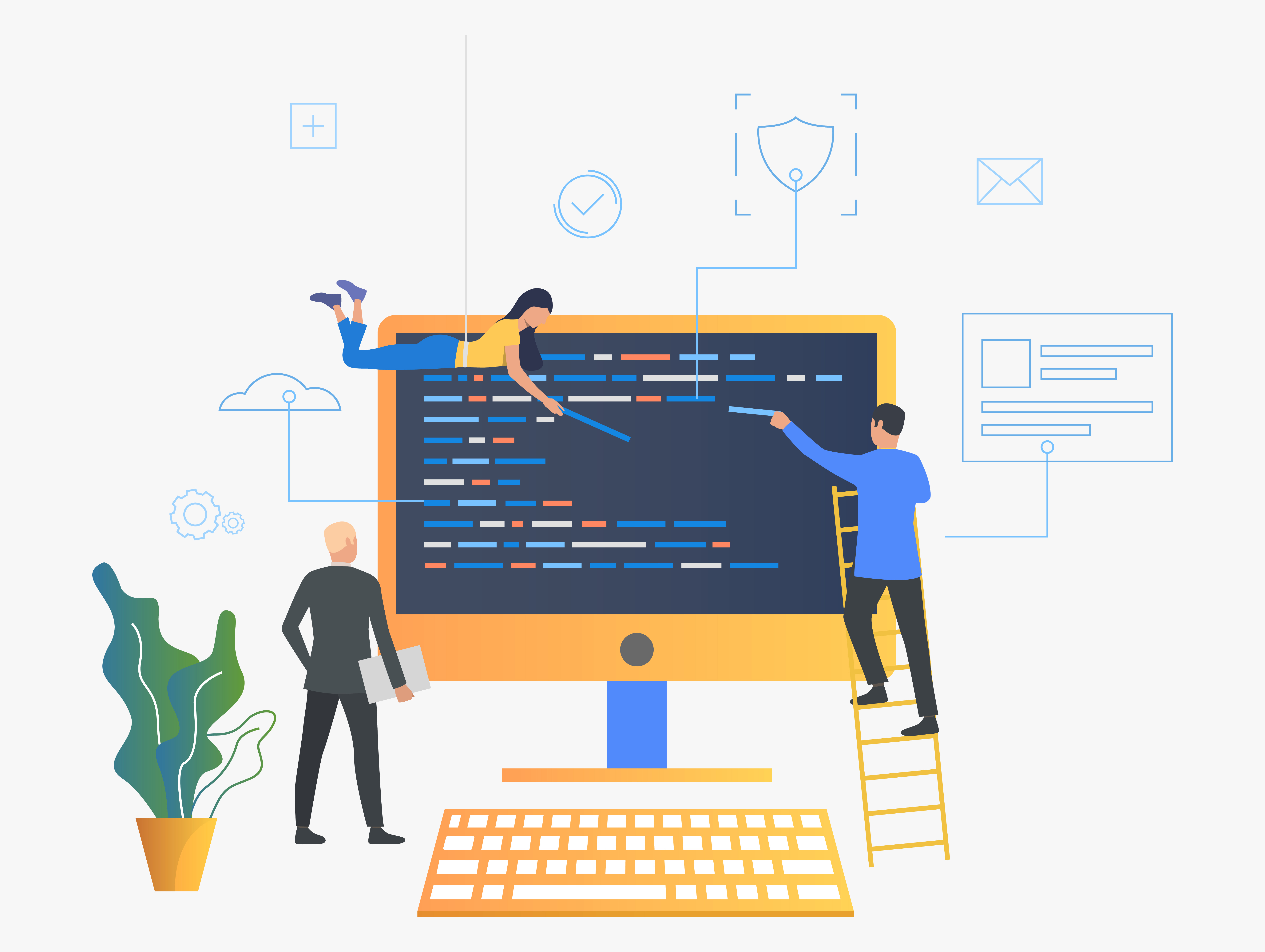 Front-end and back-end developers