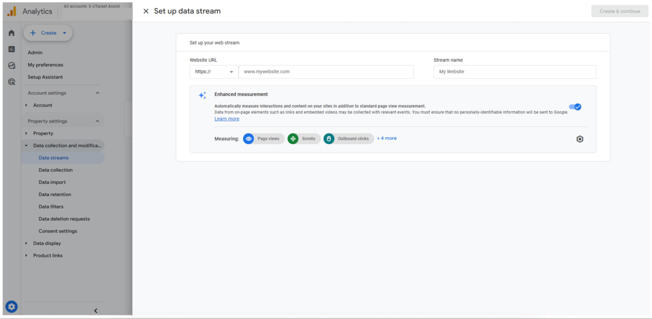 Google Analytics account