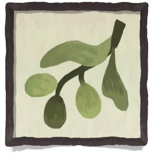 Olives on an olive branch
