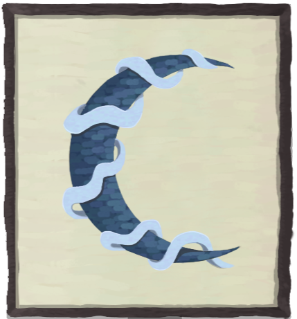 A blue crescent moon