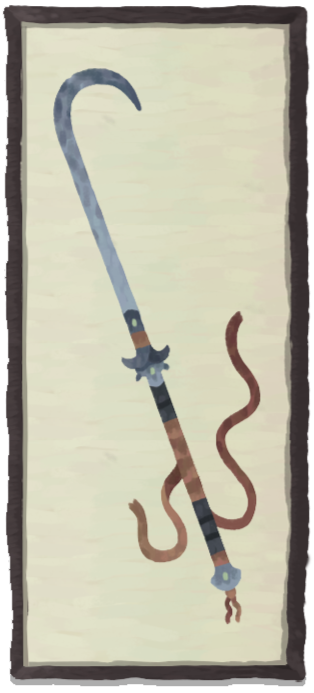 A slender scimitar with a long handle