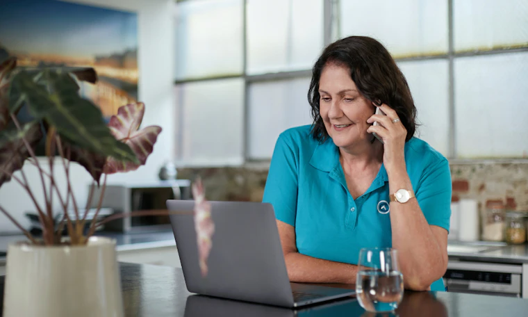 Teal Support Nurse on the phone