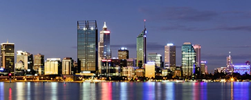 Perth skyline of city