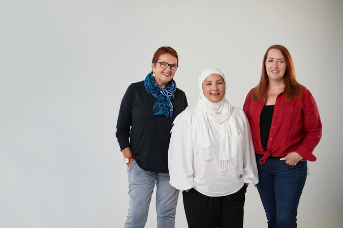 Three women with ovarian cancer