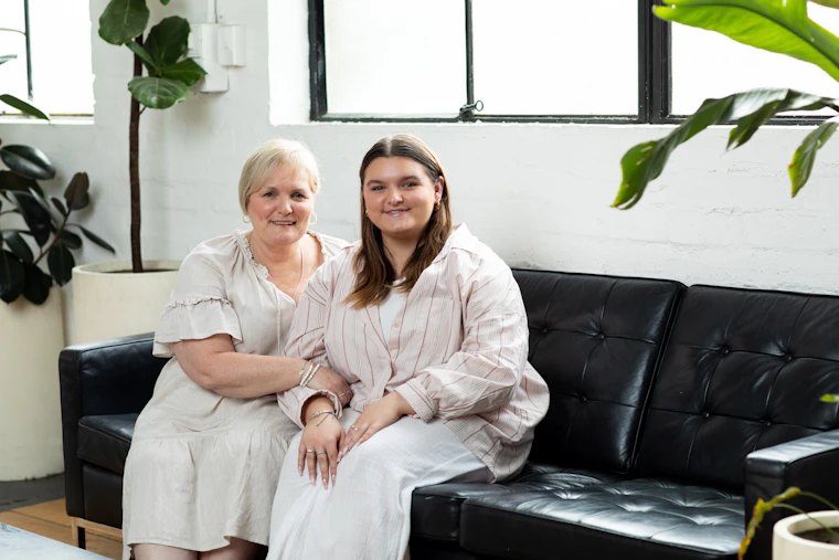 Woman with ovarian cancer and her daughter