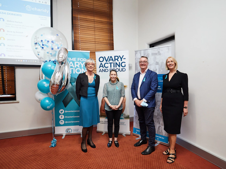 From left: OCA Founder Grace Lee, Chloe Spitalnic, Victorian Minister for Health the Hon. Martin Foley and OCA CEO Jane Hill.