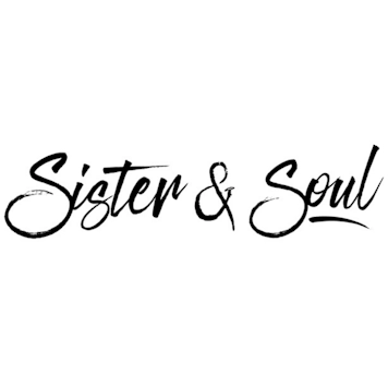 sister and soul logo using black cursive writing.
