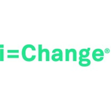 i=change logo. Neon green writing on a white background