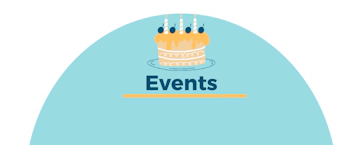graphic of cake with events as the heading