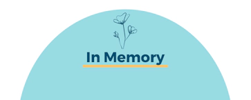 in memory graphic with flowers