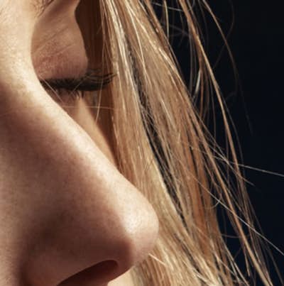 Closeup of a woman's nose.