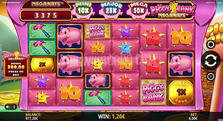 Piggy Bank Megaways Símbolos e Pagamentos