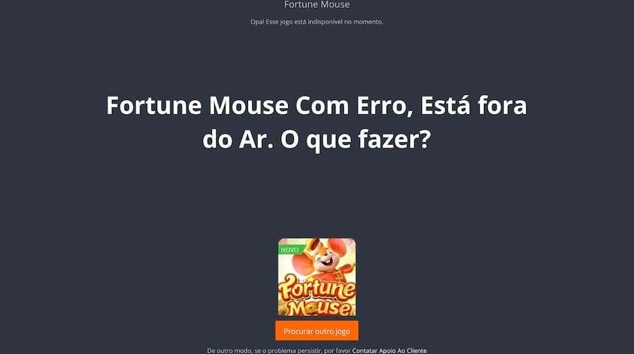 Fortune Mouse Erro Está Fora do Ar
