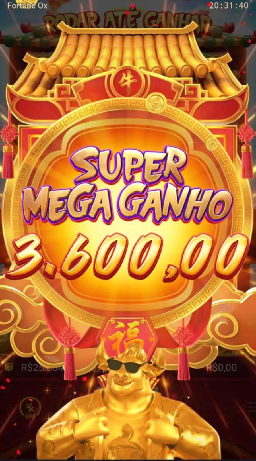 NUNCA GANHEI TANTAS VEZES SEGUIDAS NO FORTUNE OX ASSIM! MEGA WIN!!! 