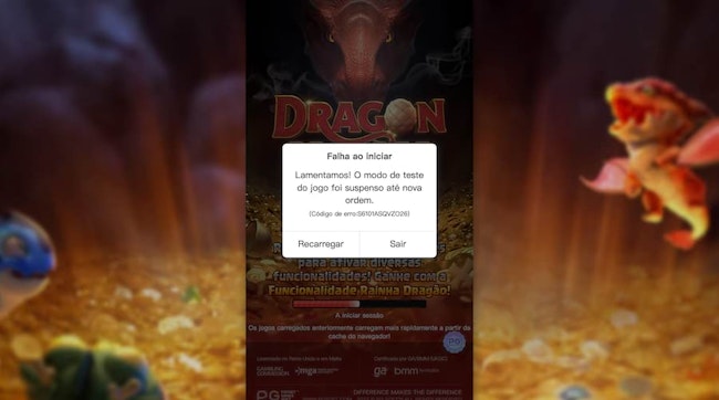 Dragon Hatch Erro Fora do Ar