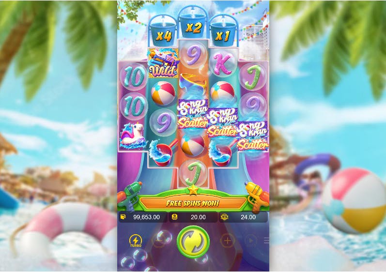 Grade principal no recurso rodadas grátis no slot songkran splash