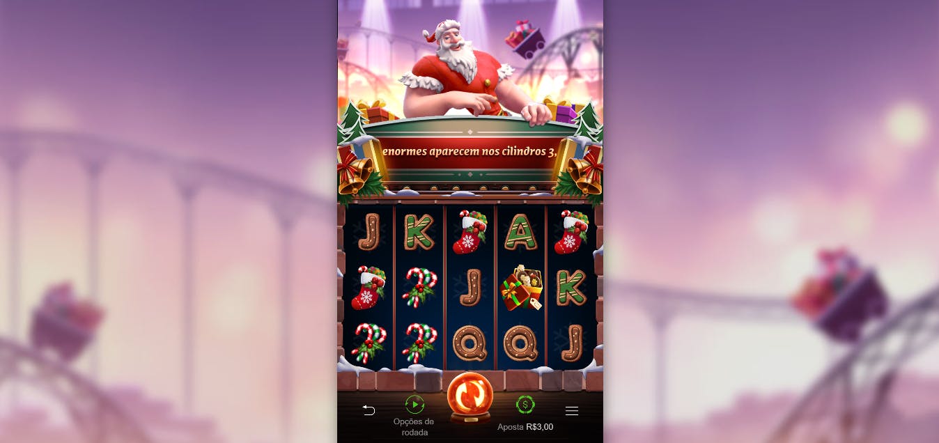 Tela principal do jogo Santa's Gift Rush da PG Soft