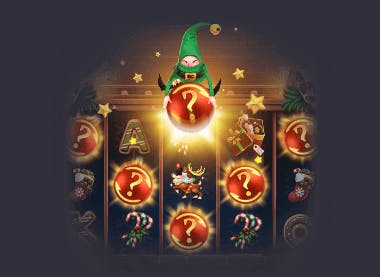 Na funcionalide elfo os rolos voltam a rodar e um símbolo é selecionado aleatoriamente (exceto Gift Rush e wild)