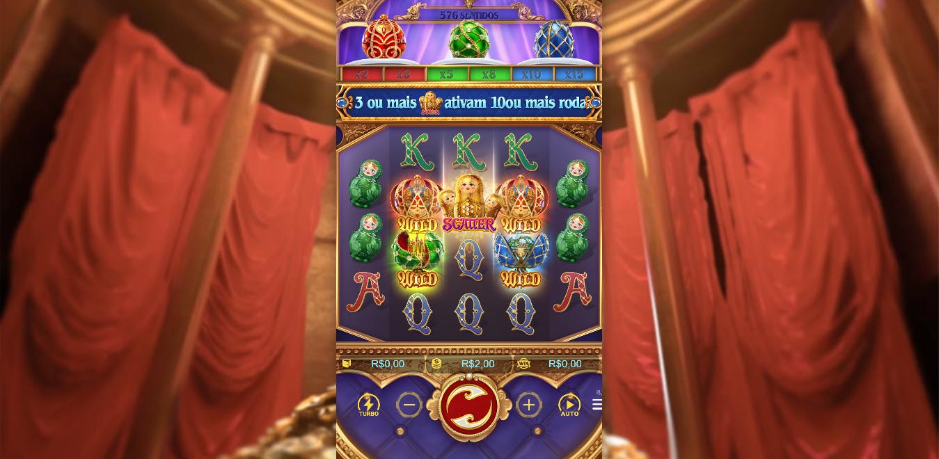Tela principal do jogo Tsar Treasures da PG Soft